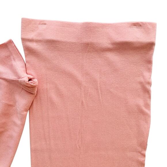 Cotton Citizen 2pc Crop Tee Midi Skirt Set Peach Size Small Ribbed Cotton - Picture 5 of 8